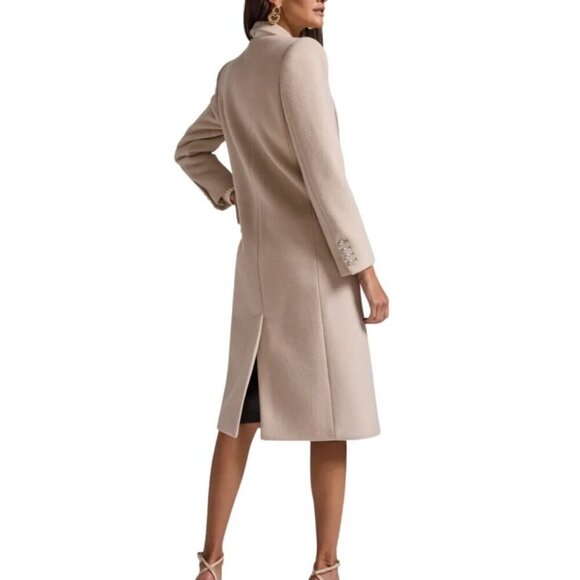 Generation Love Andie Wool Coat in Biscuit Lined Size XS NEW Button Detail $695 - Picture 3 of 6